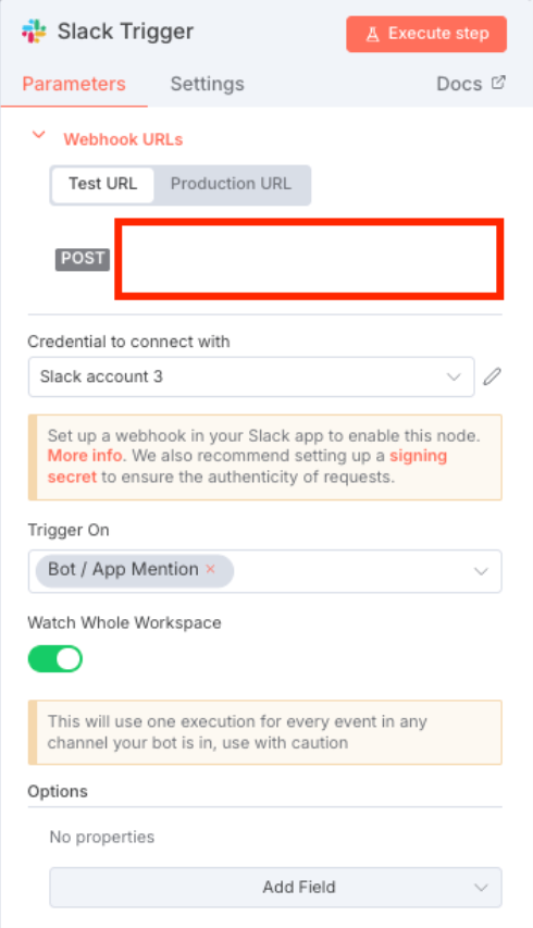 Slack Credentialsを作成