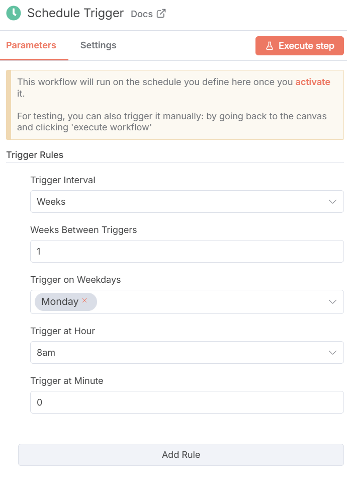 Schedule Trigger
